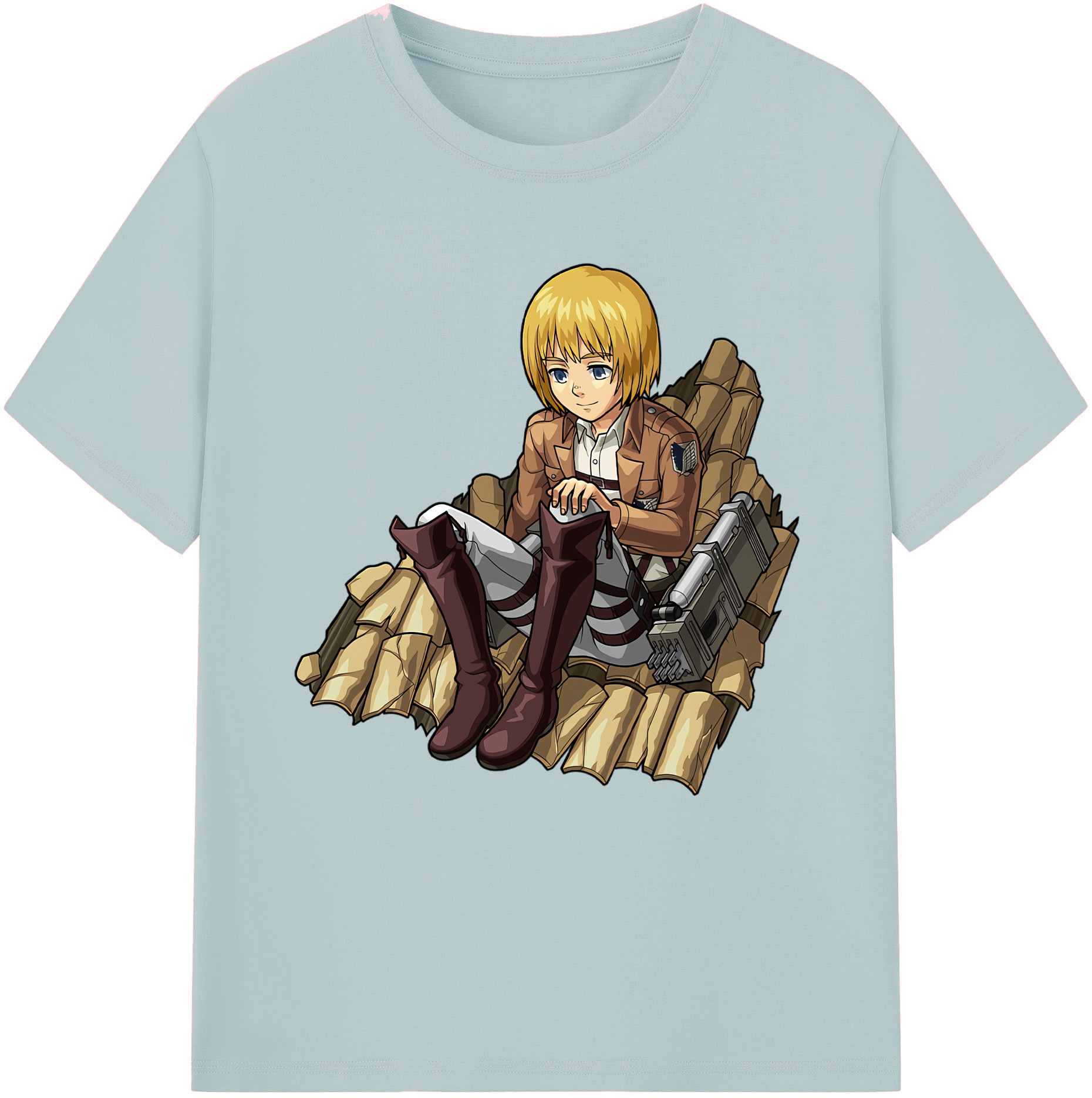 （画像用） 進撃の巨人 アルミン·アルレルト Attack on Titan Armin Arlert 綿100％半袖Tシャツ（フロントプリント）